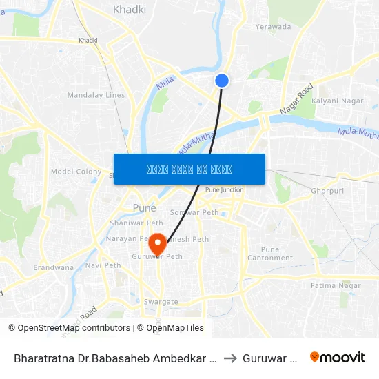 भारतरत्न डॉ.बाबासाहेब आंबेडकर सोसायटी to गुरुवार पेठ map