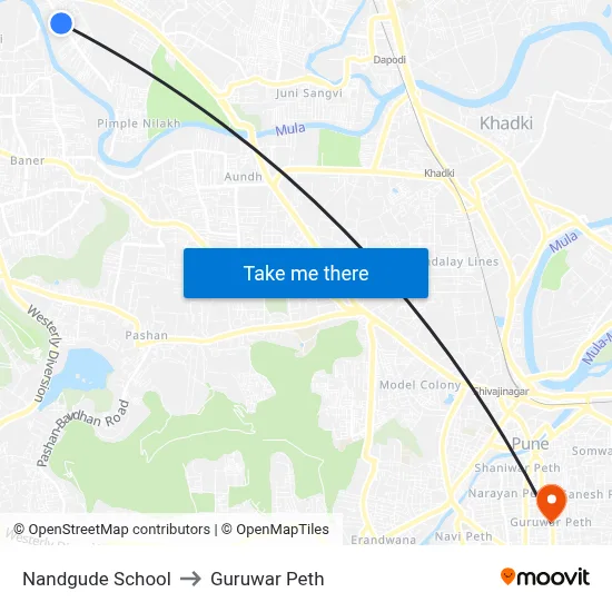 नांदगुडे स्कूल to गुरुवार पेठ map
