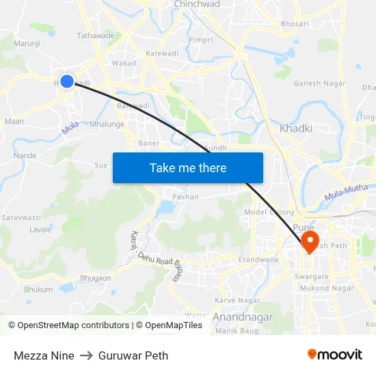 मेज़ा नाइन to गुरुवार पेठ map