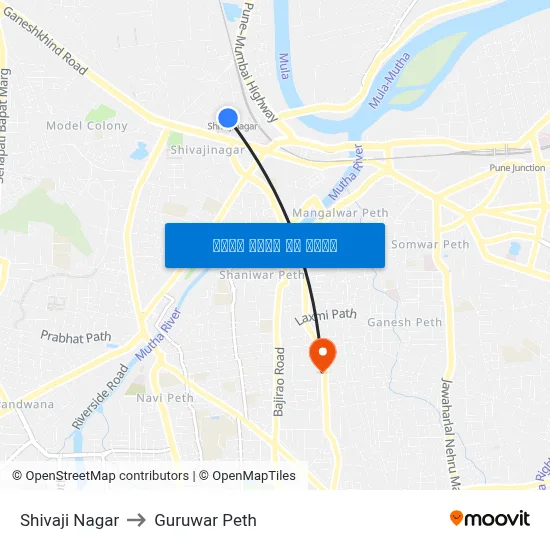 शिवाजी नगर to गुरुवार पेठ map