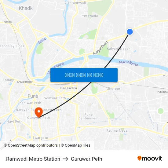 रामवाडी मेट्रो स्टेशन to गुरुवार पेठ map