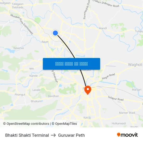 भक्ति शक्ति टर्मिनल to गुरुवार पेठ map