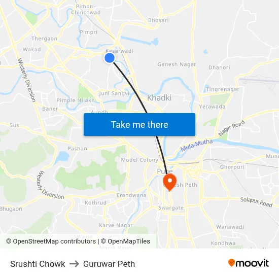 सृष्टि चौक to गुरुवार पेठ map
