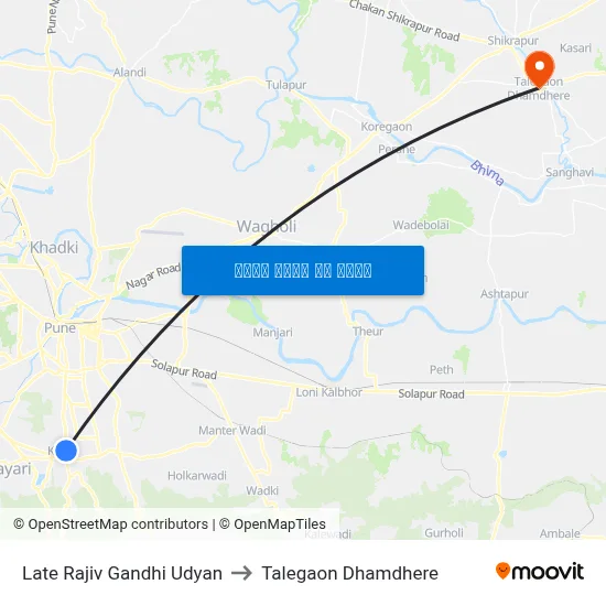 स्व. राजीव गांधी उद्यान to तालेगाव धामधेरे map
