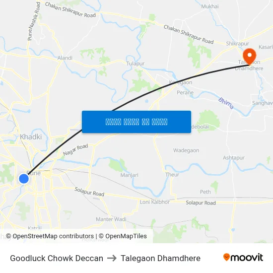गुडलक चौक डेक्कन to तालेगाव धामधेरे map