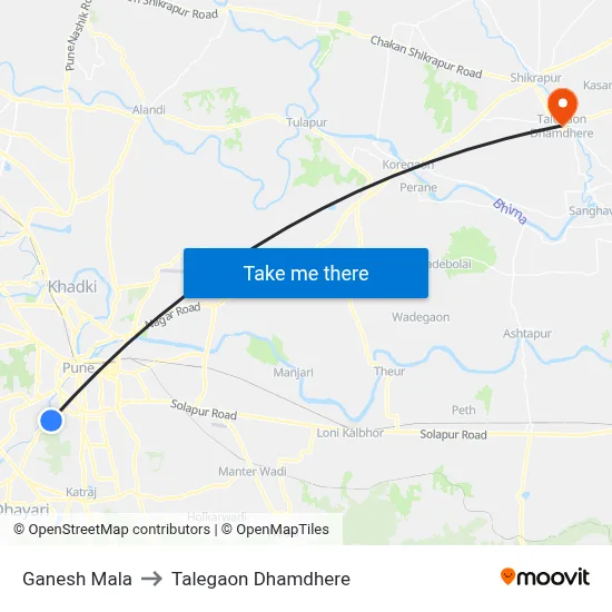 गणेश माला to तालेगाव धामधेरे map