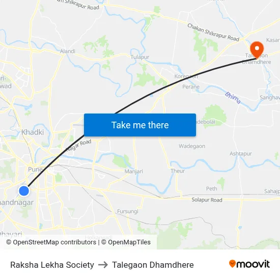 रक्षा लेखा सोसाइटी to तालेगाव धामधेरे map