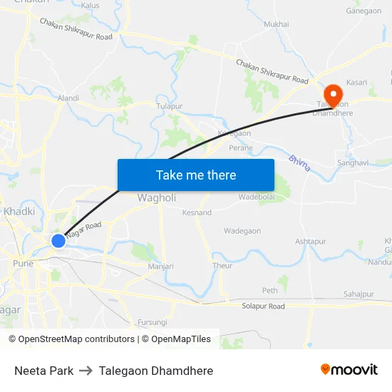 नीता पार्क to तालेगाव धामधेरे map