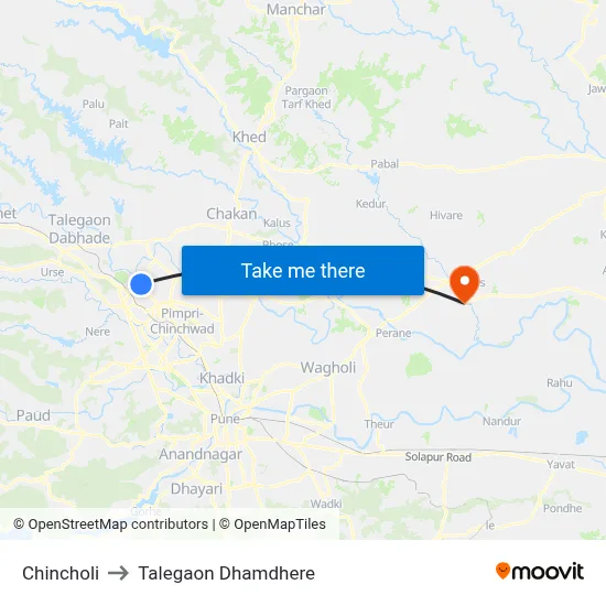 चिंचोली to तालेगाव धामधेरे map