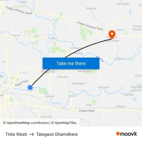 ठिते वस्ती to तालेगाव धामधेरे map
