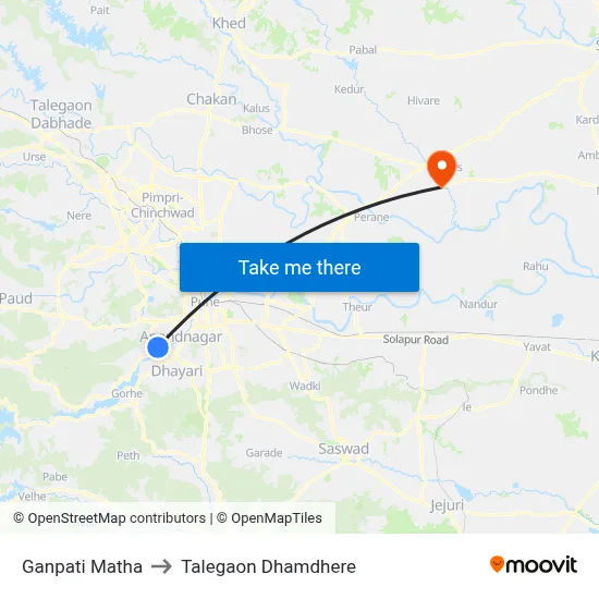 गणपति माथा to तालेगाव धामधेरे map
