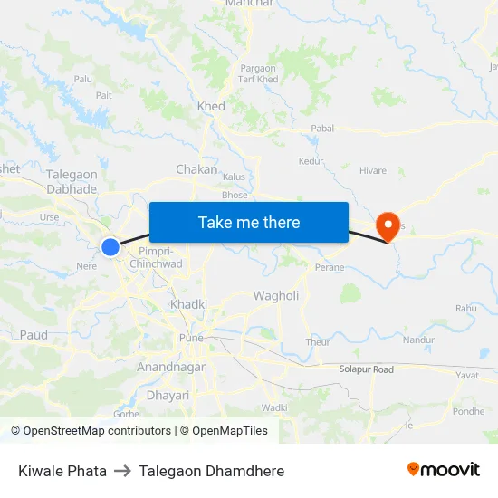 किवले फाटा to तालेगाव धामधेरे map