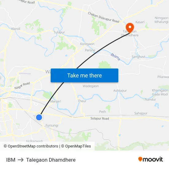 आईबीएम to तालेगाव धामधेरे map
