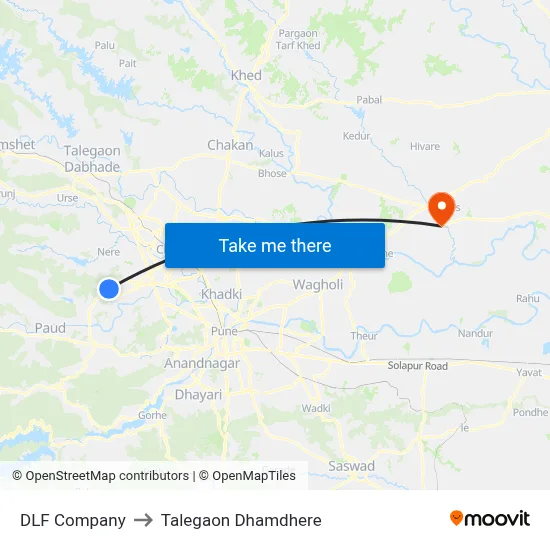 डीएलएफ कंपनी to तालेगाव धामधेरे map