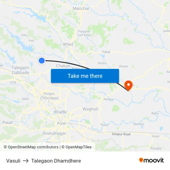 वासुली to तालेगाव धामधेरे map