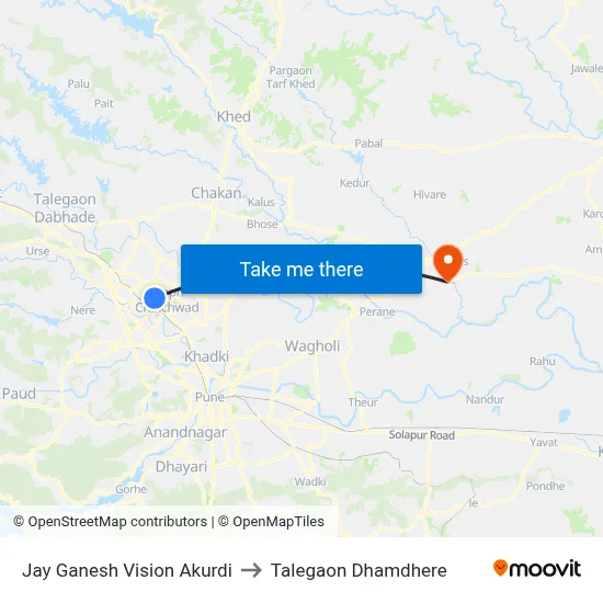 जय गणेश विजन आकुर्दी to तालेगाव धामधेरे map