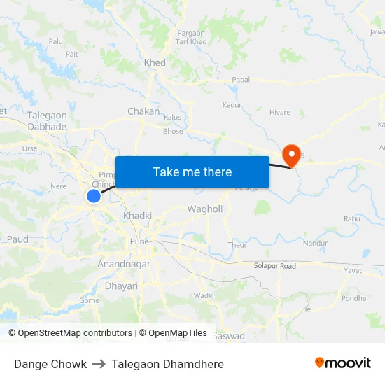 डांगे चौक to तालेगाव धामधेरे map