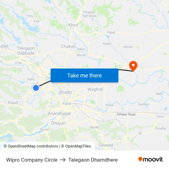 विप्रो कंपनी सर्कल to तालेगाव धामधेरे map