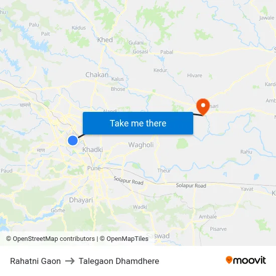 Rahatni Gaon to तालेगाव धामधेरे map