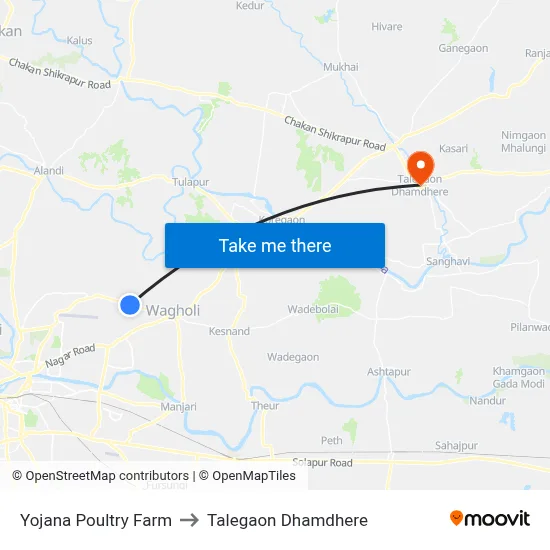 योजना पोल्ट्री फार्म to तालेगाव धामधेरे map