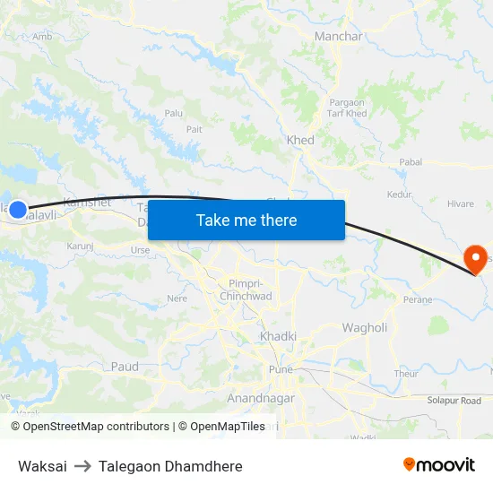 वाक्सई to तालेगाव धामधेरे map