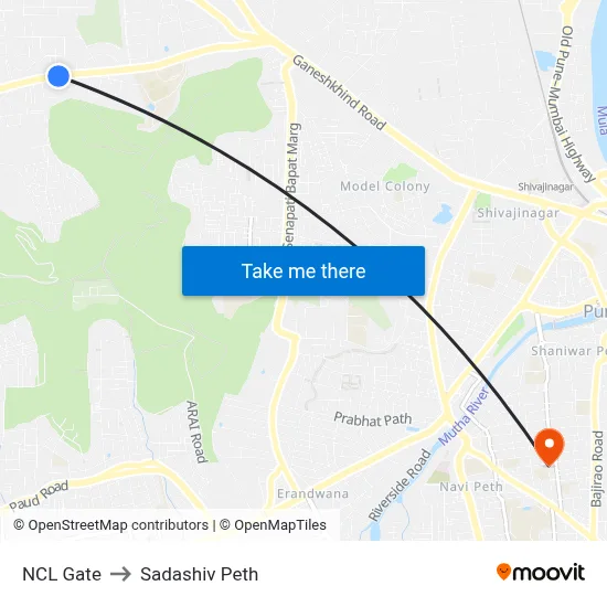 NCL Gate to Sadashiv Peth map