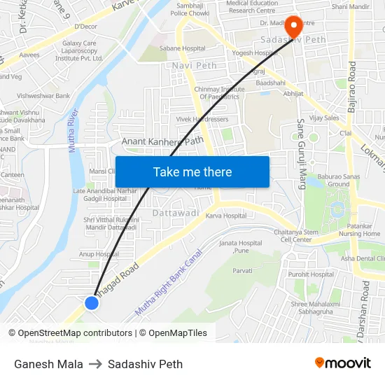 गणेश माला to सदाशिव पेठ map