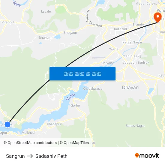 संग्रुन to सदाशिव पेठ map