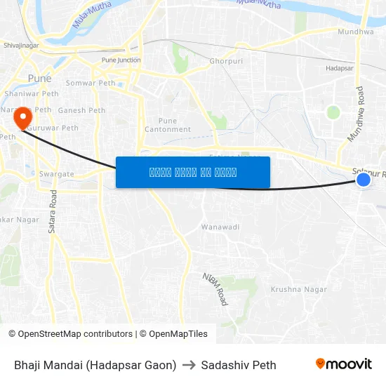 भाजी मंडई (हडपसर गाव) to सदाशिव पेठ map