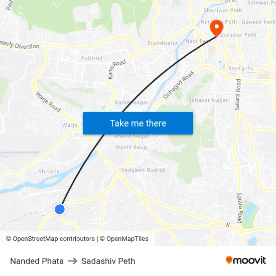 Nanded Phata to Sadashiv Peth map