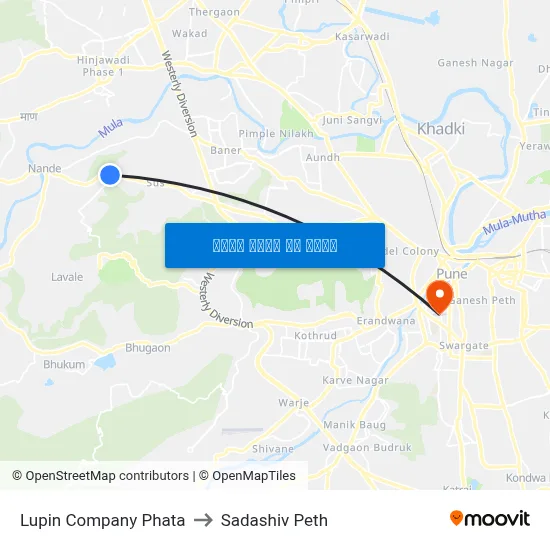 लुपिन कंपनी फाटा to सदाशिव पेठ map