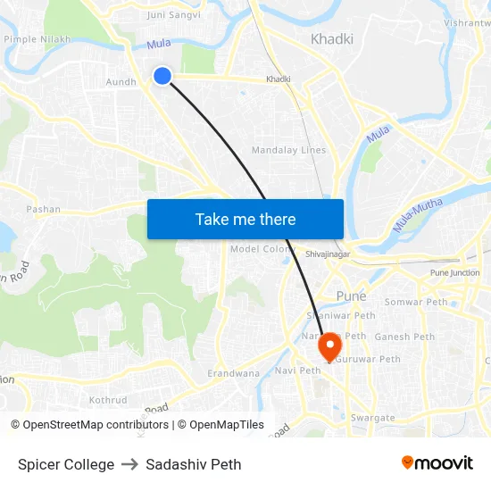 Spicer College to Sadashiv Peth map