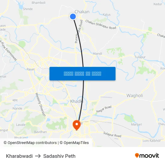 खराबवाडी to सदाशिव पेठ map