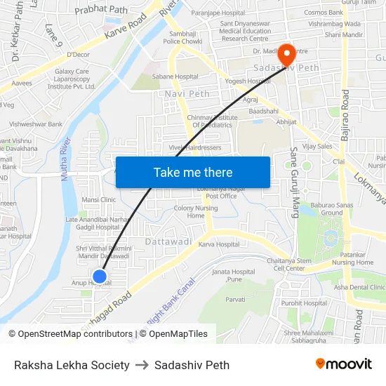 रक्षा लेखा सोसाइटी to सदाशिव पेठ map