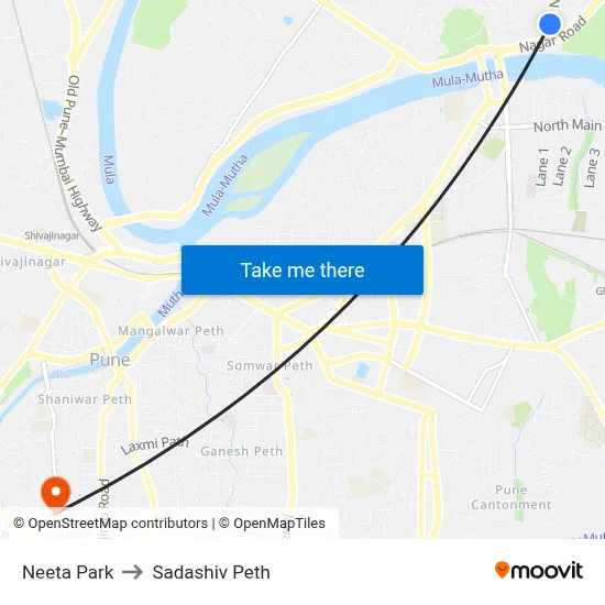 नीता पार्क to सदाशिव पेठ map