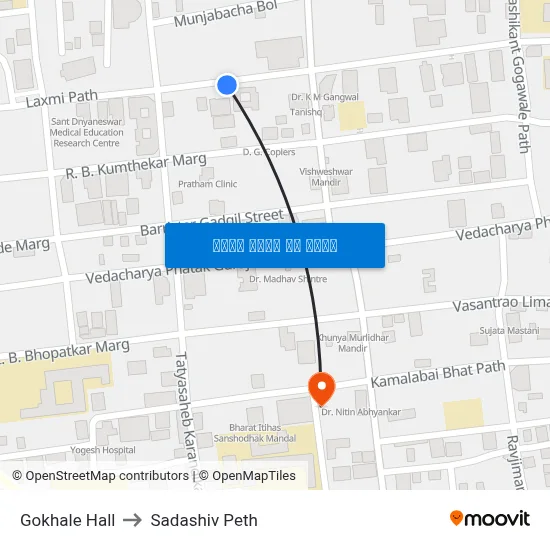 गोखले हॉल to सदाशिव पेठ map