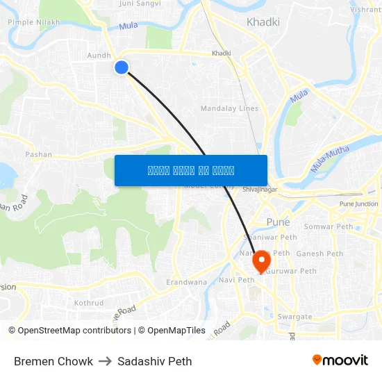 ब्रेमेन चौक to सदाशिव पेठ map