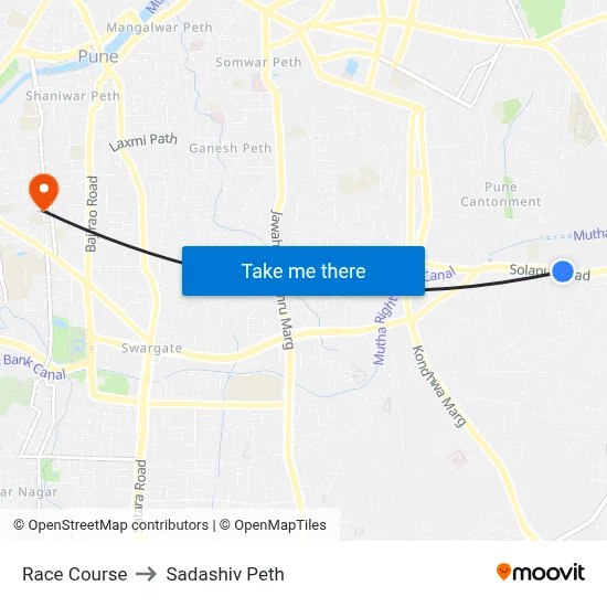 Race Course to Sadashiv Peth map