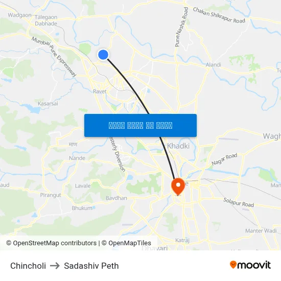 चिंचोली to सदाशिव पेठ map