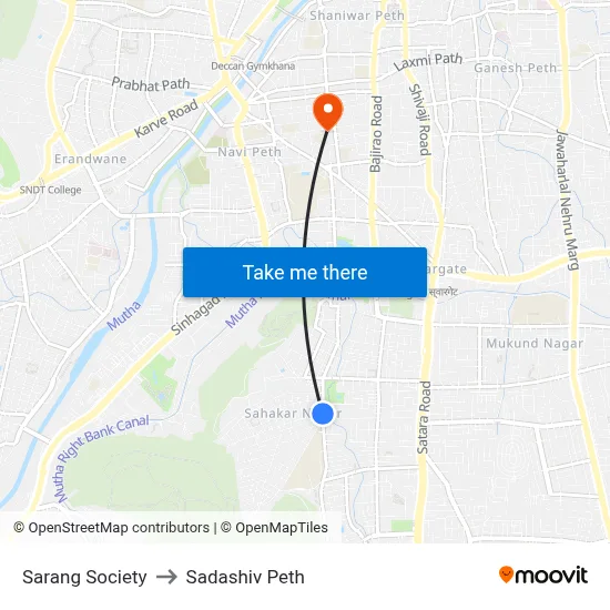 सारंग सोसाइटी to सदाशिव पेठ map