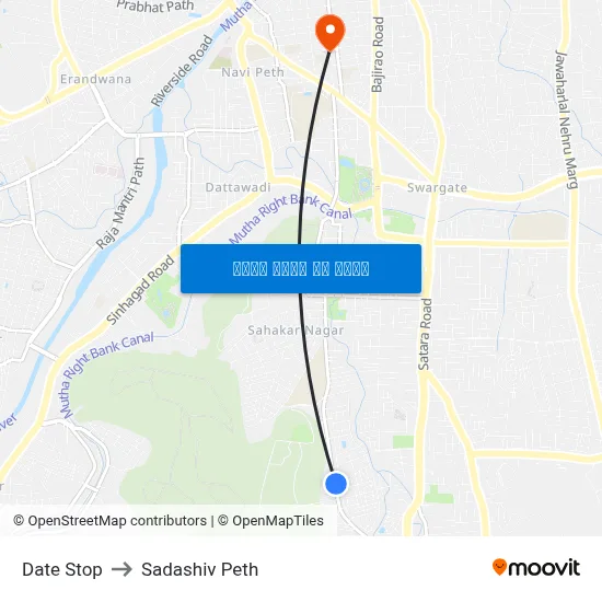 दाते स्टॉप to सदाशिव पेठ map