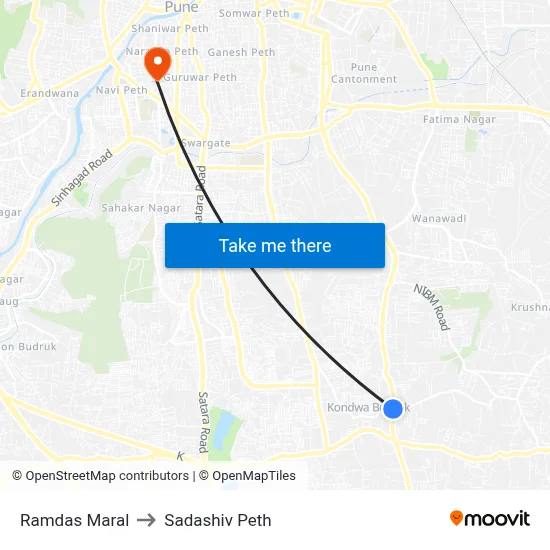 रामदास मराळ to सदाशिव पेठ map