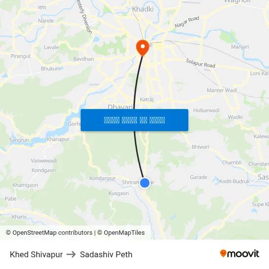 खेड शिवपुर to सदाशिव पेठ map