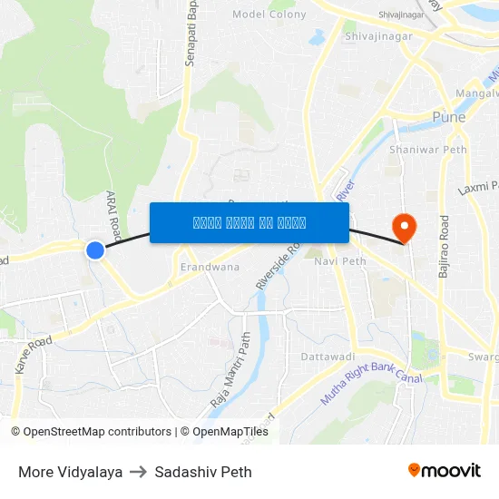 मोरे विद्यालय to सदाशिव पेठ map