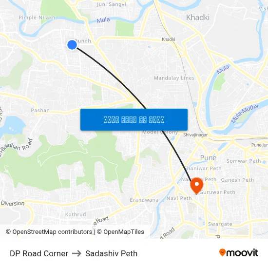 DP Road Corner to Sadashiv Peth map