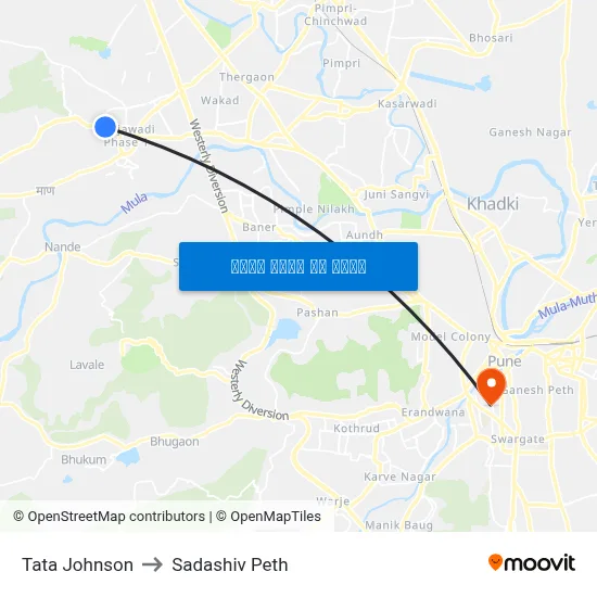 Tata Johnson to Sadashiv Peth map