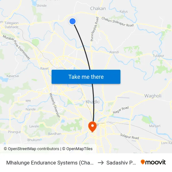 म्हालुंगे एंड्योरेंस सिस्टम्स (चाकण) to सदाशिव पेठ map