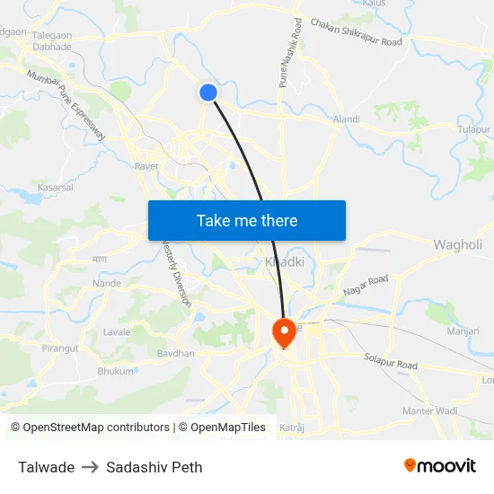 Talwade to Sadashiv Peth map