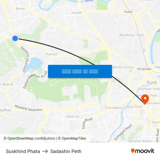 सुसखिंद फाटा to सदाशिव पेठ map
