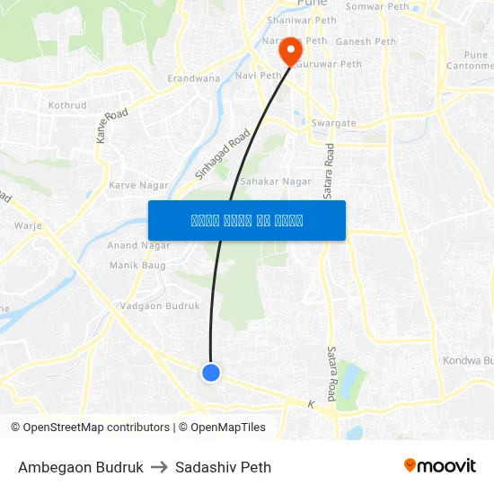 अंबेगाव बुद्रुक to सदाशिव पेठ map